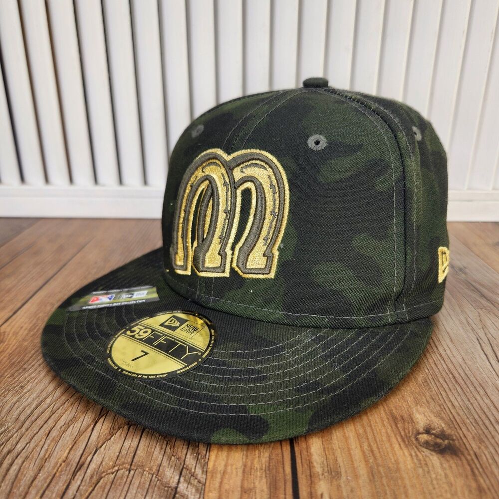 New Era Billings Mustangs MLBi 59fifty Size 7 Baseball Cap Green Army Camo Hat
